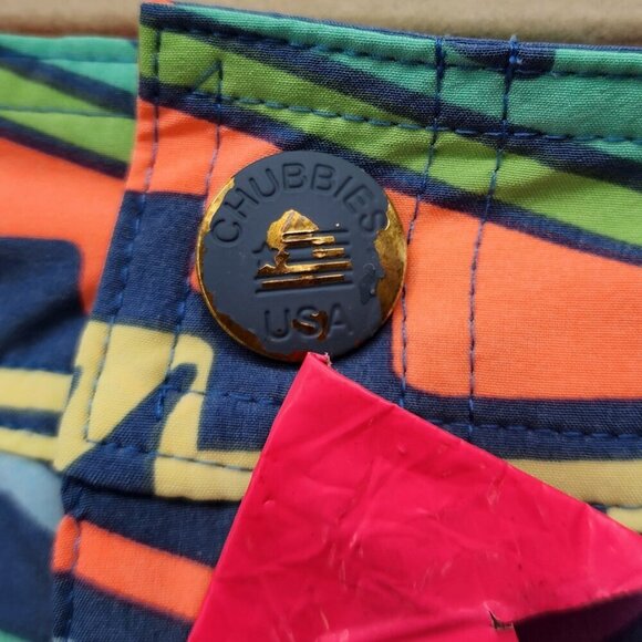 Chubbies Neon Multicolor Swim Trunks Shorts Mens Large - Picture 7 of 11